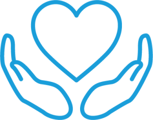 Icono de una manos con un corazón